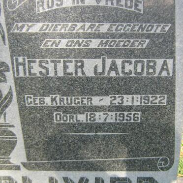 OLIVIER Hester Jacoba nee KRUGER 1922-1956