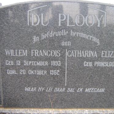 PLOOY Willem Francois, du 1893-1962 &amp; Catharina Elizabeth PRINSLOO