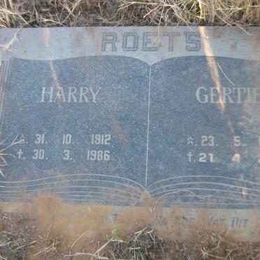 ROETS Harry 1912-1986 &amp; Gertie 1925-2012
