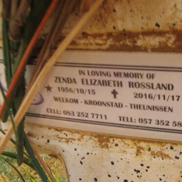 ROSSLAND Zenda Elizabeth 1956-2016