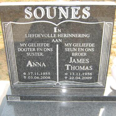 SOUNES Anna 1955-2008 :: SOUNES James Thomas 1956-2009