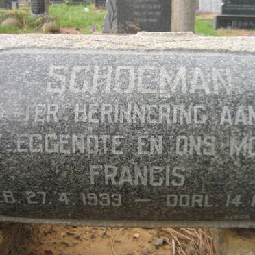 SCHOEMAN Francis 1933-1961