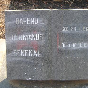SENEKAL Barend Hermanus 1922-1968