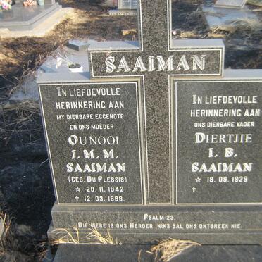 SAAIMAN I.B. 1929 - &amp; J.M.M. DU PLESSIS 1942-1998