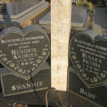 SWANEPOEL Hendrik Andries 1929-2012 &amp; Susara Jacoba 1937-1999