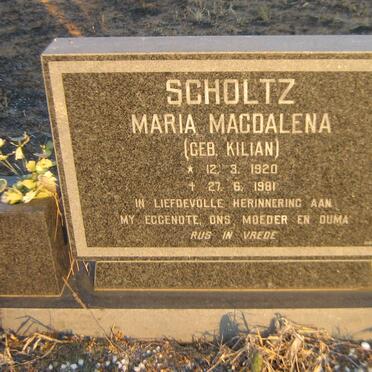 SCHOLTZ Maria Magdalena nee KILIAN 1920-1981