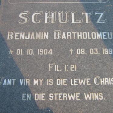 SCHULTZ Benjamin Bartholomeus 1904-1996