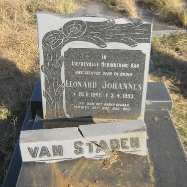 STADEN Leonard Johannes, van 1945-1993