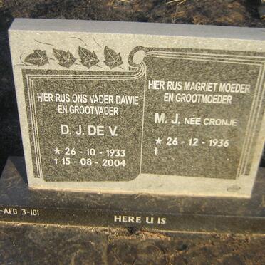 SIEBRITS D.J. de V. 1933-2004 &amp; M.J. CRONJE 1936-