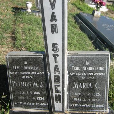 STADEN Petrus M.J., van 1915-1994 &amp; Maria C. 1925-1999