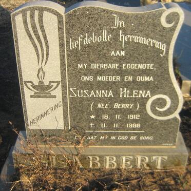 SLABBERT Susanna Hlena nee BERRY 1912-1988