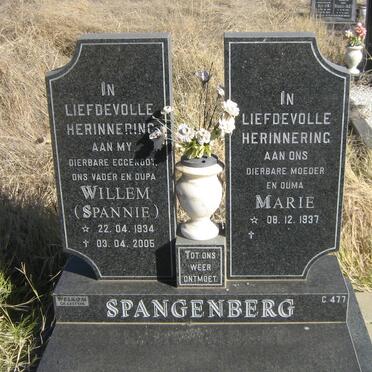 SPANGENBERG Willem 1934-2005 &amp; Marie 1937-