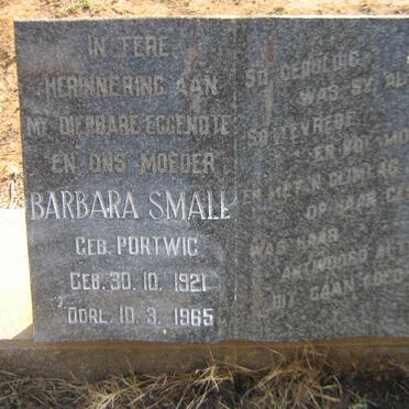 SMALL Barbara nee PORTWIG 1921-1965