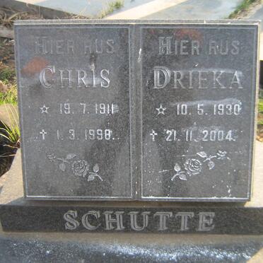 SCHUTTE Chris 1911-1998 &amp; Drieka 1930-2004
