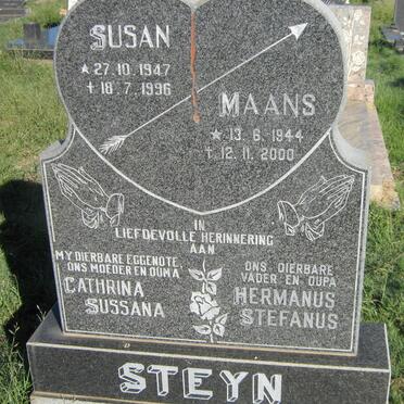 STEYN Hermanus Stefanus 1944-2000 &amp; Cathrina Susanna 1947-1996