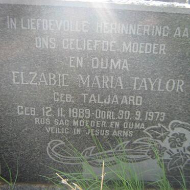 TAYLOR Elzabie Maria nee TALJAARD 1889-1973