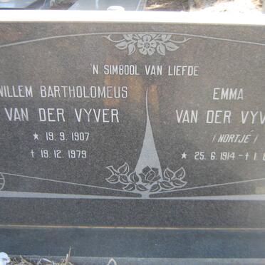 VYVER Willem Bartholomeus, van der 1907-1979 &amp; Emma NORTJÉ 1914-1980