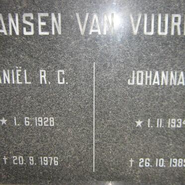 VUUREN Daniël R.C., Jansen van 1928-1976 &amp; Johanna S. 1934-1989
