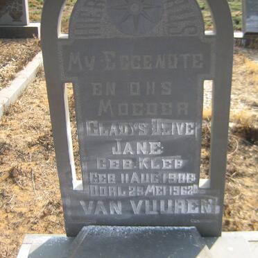 VUUREN Gladys Olive Jane, van nee KLEB 1906-1962