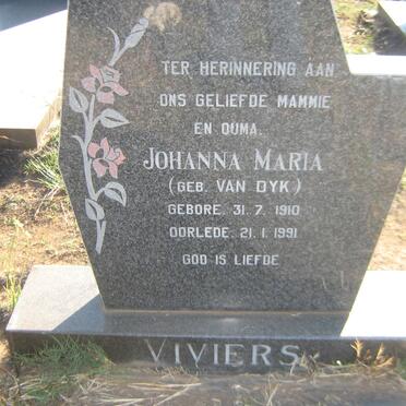 VIVIERS Johanna Maria nee VAN DYK 1910-1991