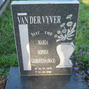 VYVER Maria Sophia Gehoveva, van der 1918-2006