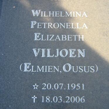 VILJOEN Wilhelmina Petronella Elizabeth 1951-2006