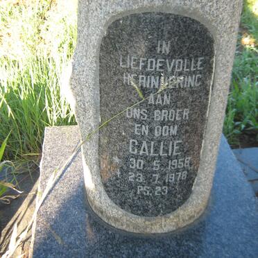 VYVER Callie, van der 1958-1976