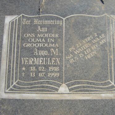 VERMEULEN Anna M. 1918-1999