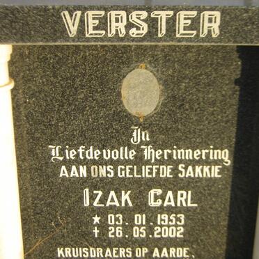 VERSTER Izak Carl 1953-2002