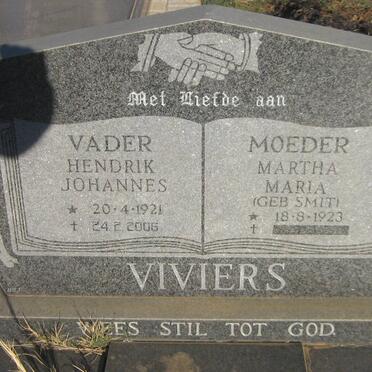 VIVIERS Hendrik Johannes 1921-2005 &amp; Martha Maria SMIT 1923-