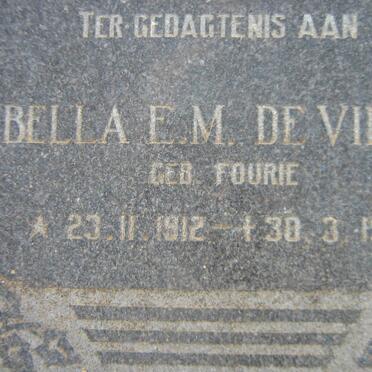 VILLIERS Isabella E.M., de nee FOURIE 1912-1995