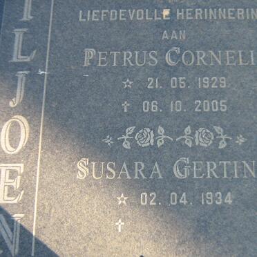 VILJOEN Petrus Cornelis 1929-2005 &amp; Susara Gertina 1934-
