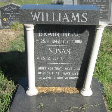 WILLIAMS Brain Neal 1946-1995 &amp; Susan 1957-