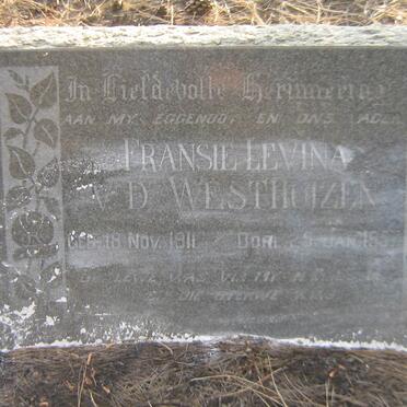 WESTHUIZEN Fransie Levina, v.d. 1911-1957