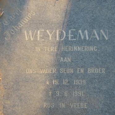 WEYDEMAN Carel Johannes 1939-1991