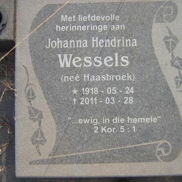 WESSELS Johanna Hendrina nee HAASBROEK 1918-2011