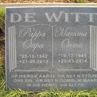 WITT ?, de 1942-2013 &amp; ? 1945-2014