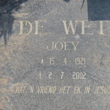 WET Joey, de 1921-2002