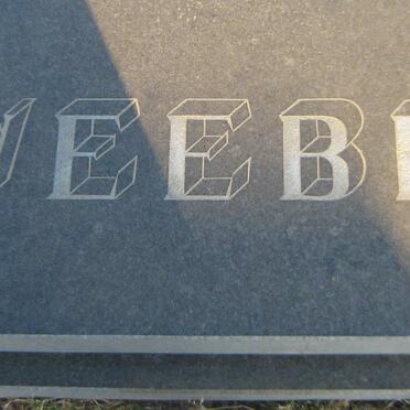 WEEBER Bertha nee VAN ROOYEN 1923-1995