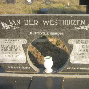 WESTHUIZEN Albertus Arnoldus, van der 1917-1993 &amp; Dina Maria STANDER 1918-1990