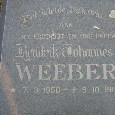 WEEBER Hendrik Johannes 1950-1987