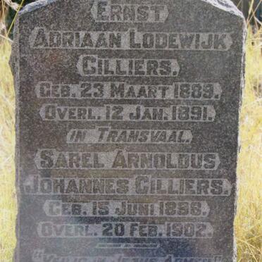 CILLIERS Ernst Adriaan Lodewijk 1889-1891 :: CILLIERS Sarel Arnoldus Johannes 1898-1902