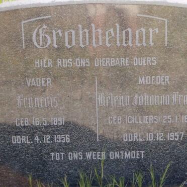 GROBBELAAR Francois 1891-1956 &amp; Helena Johanna Francina CILLIERS 1895-1957