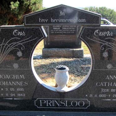 PRINSLOO Joachim Johannes 1895-1943 &amp; Anna Catharina BOTHA 1900-1990