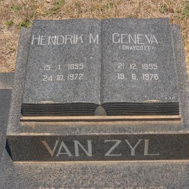 ZYL Hendrik M., van 1895-1972 &amp; Geneva DRAYCOTT 1895-1976