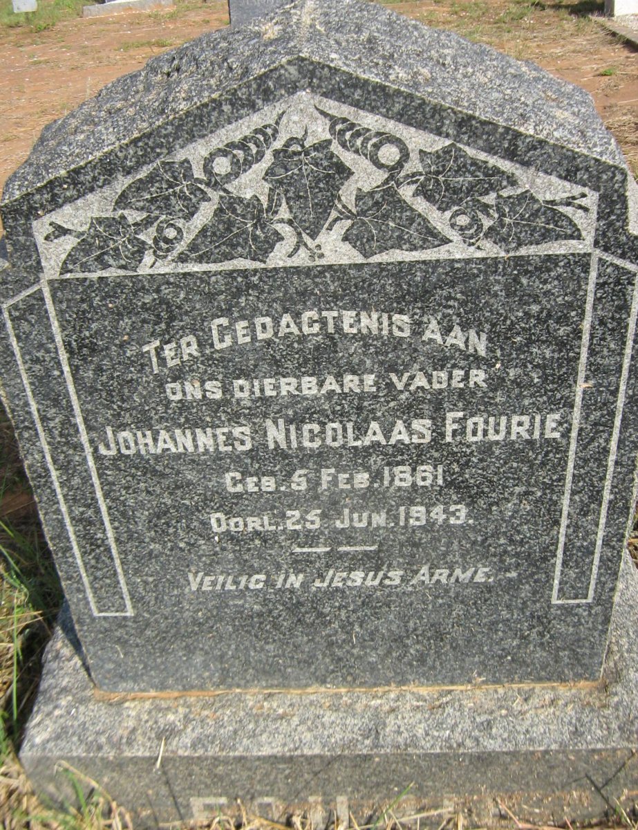 FOURIE Johannes Nicolaas 1861-1943