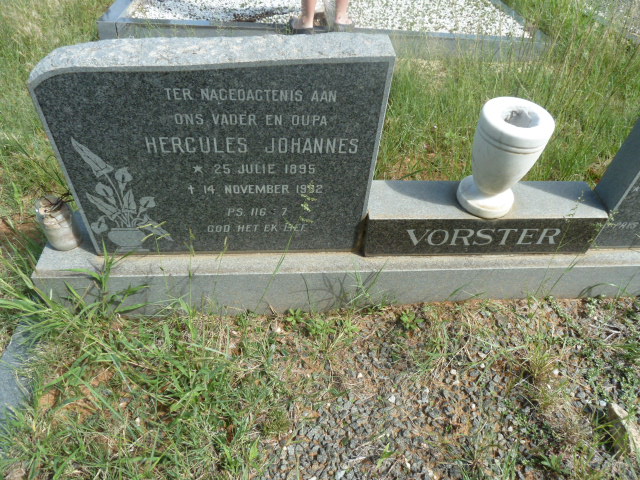 VORSTER Hercules Johannes 1895-1992