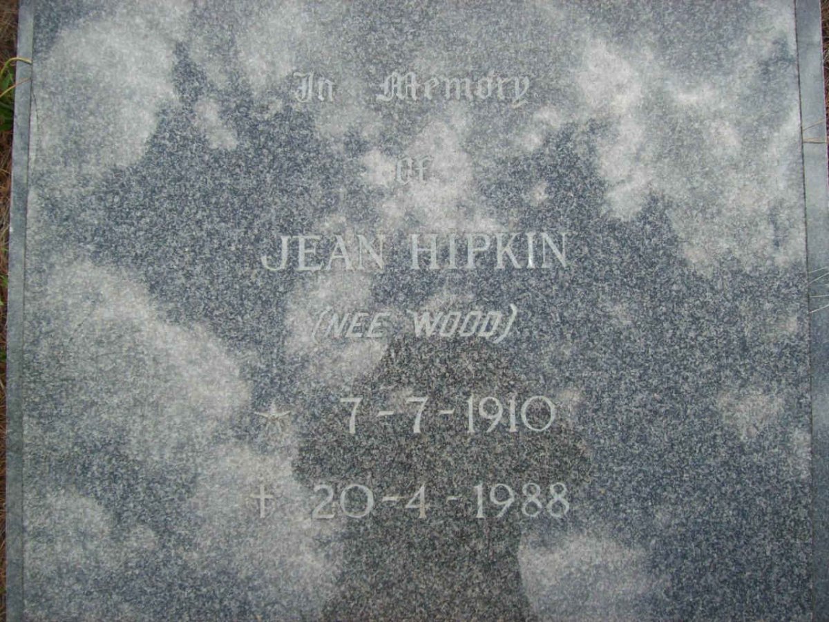 HIPKIN Jean nee WOOD 1910-1988