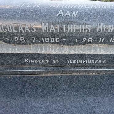 HENDRIKZ Nicolaas Mattheus 1906-1977