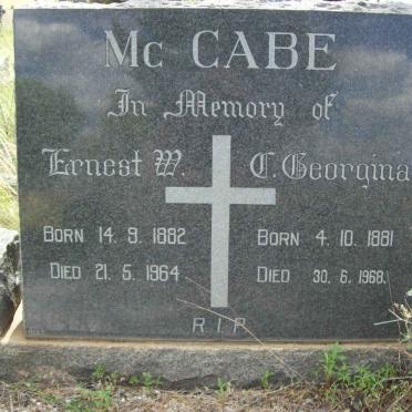 MC CABE Ernest W. 1882-1964 &amp; C. Georgina 1881-1968